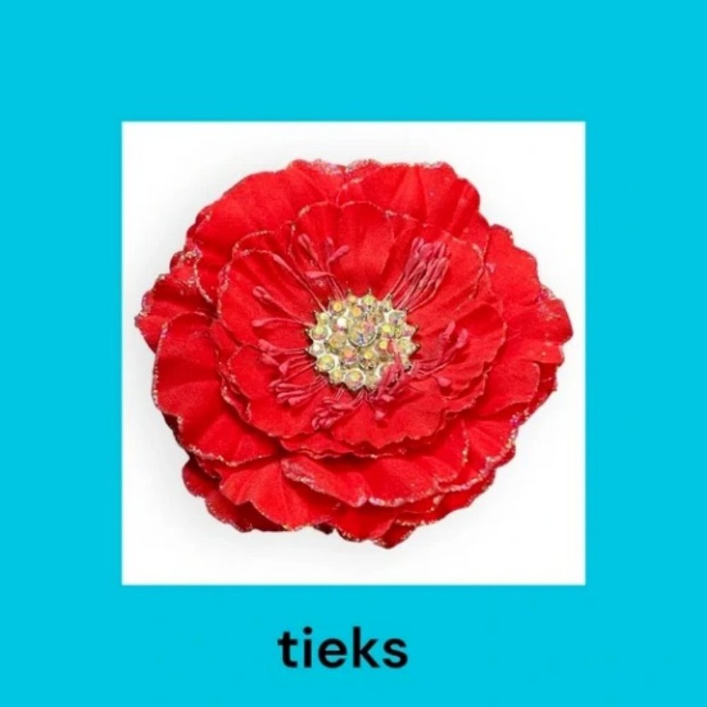 Tieks Flower Watermelon Box Topper with Faux Rhinestones in Center